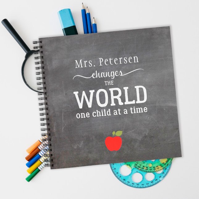 Teacher name personalised blackboard notebook (Creator Uploaded)