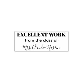 Teacher name personalised excellent work grading self-inking stamp
