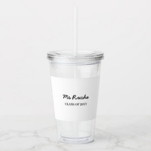 Teacher Name Personalized Class of Year Gift Acrylic Tumbler