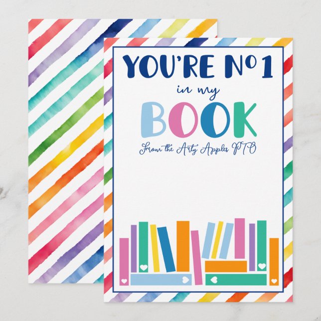 teacher No 1 in my book gift voucher card holder (Front/Back)