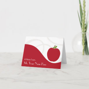 Teacher Note Card - Red Apple