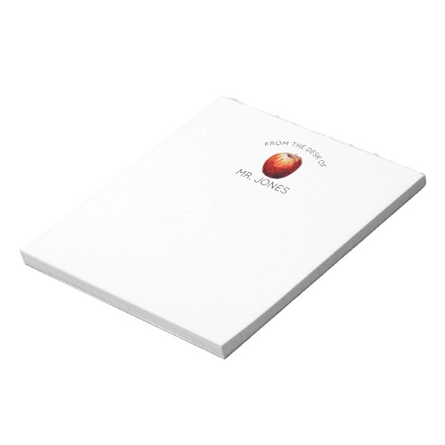 Teacher Notepad | Watercolor Apple (Rotated)