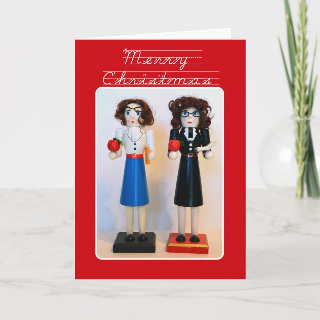 Teacher Nutcracker Christmas Holiday Card (Front)