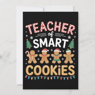 Teacher Of Smart Cookies Christmas Gingerbread Invitation