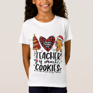Teacher of Smart Cookies Funny Christmas Buffalo P T-Shirt