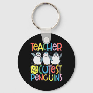 Teacher Of The Cutest Penguins Funny Penguin Back Key Ring