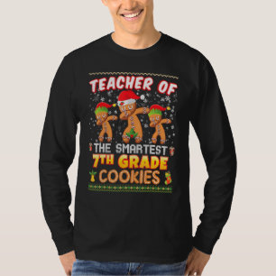 Teacher Of The Smartest 7th Grade Cookies Christma T-Shirt