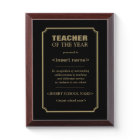 Teacher of the Year Award Plaque