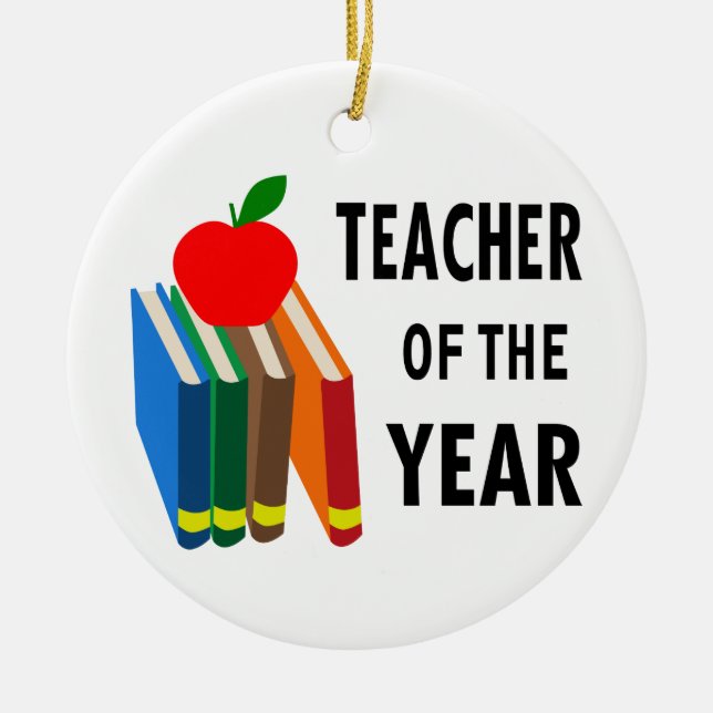 Teacher of the Year Ceramic Tree Decoration (Front)
