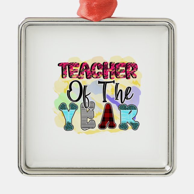 Teacher Of The Year Metal Tree Decoration (Front)