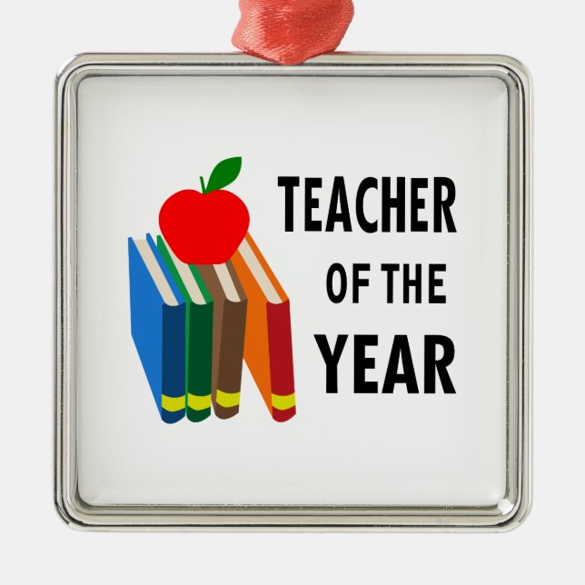 teacher of the year metal tree decoration (Front)