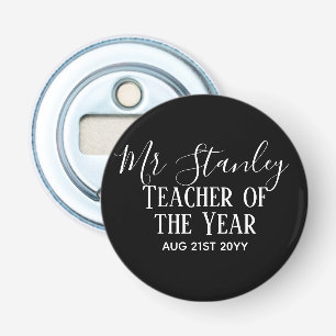 Teacher of the Year Personalised Modern Text Gift Bottle Opener