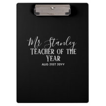 Teacher of the Year Personalised Modern Text Gift 