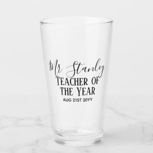 Teacher of the Year Personalised Modern Text Gift Glass