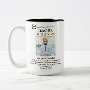 Teacher Of The Year Photo & Appreciation Message Two-Tone Coffee Mug