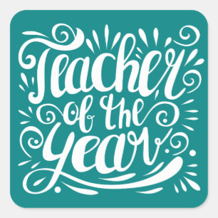 Teacher of the Year Square Sticker