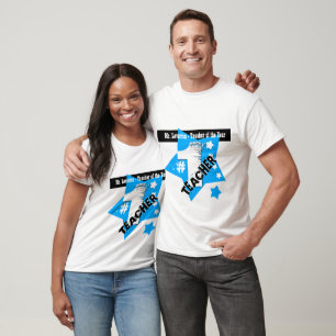 TEACHER of the YEAR Star Burst and Color Bar V10 T-Shirt