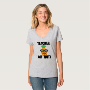 Teacher Off Duty Design - Women's Basic V-Neck T-S T-Shirt