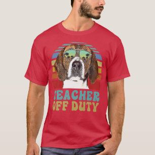 Teacher Off Duty Funny American Fohound Dog Summer T-Shirt