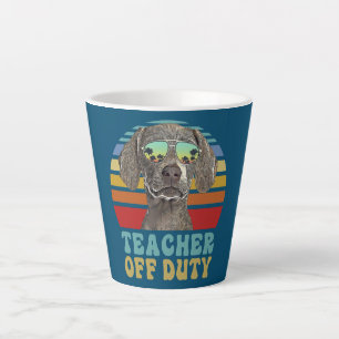 Teacher Off Duty Funny Weimaraner Dog Summer Latte Mug