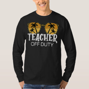 Teacher Off Duty Sunglasses Leopard Print Last Day T-Shirt