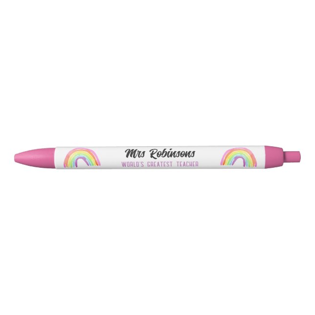 Teacher Office Gifts - Personalised Pens Rainbow (Front)