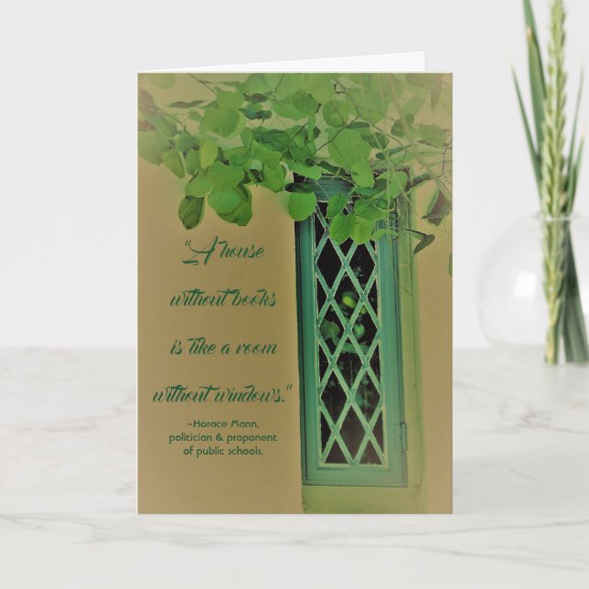 Teacher or Librarian Window Retirement Card (Front)