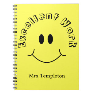 Teacher or Personal Reward Smiling Yellow Notebook
