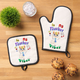 Teacher Oven Mitt & Pot Holder Set