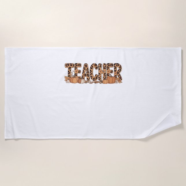 teacher Oversized T-Shirt Beach Towel (Front)