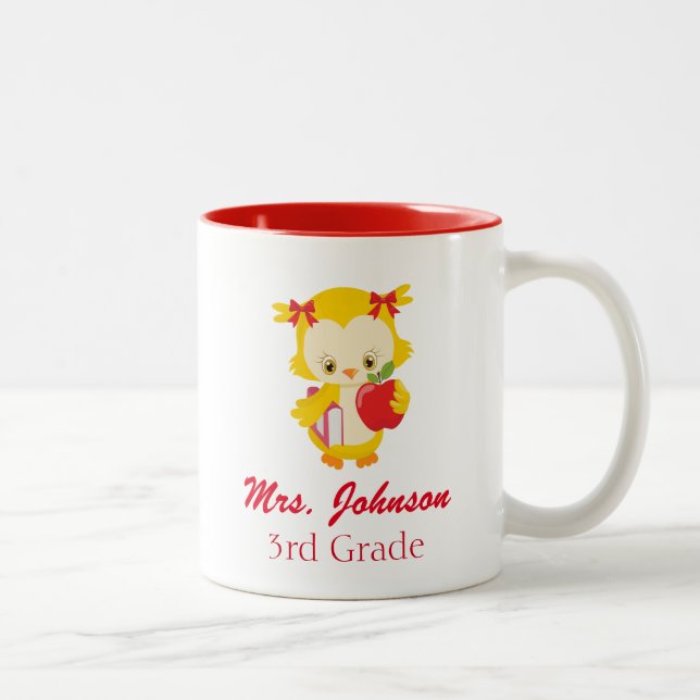 Teacher Owl Two-Tone Coffee Mug (Right)