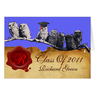TEACHER OWLGRADUATION PARCHMENT WAX SEAL MONOGRAM