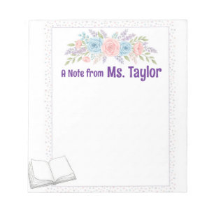 Teacher Pastel Floral Notepad