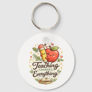 Teacher Pencil Apple Appreciation Keychain Gift