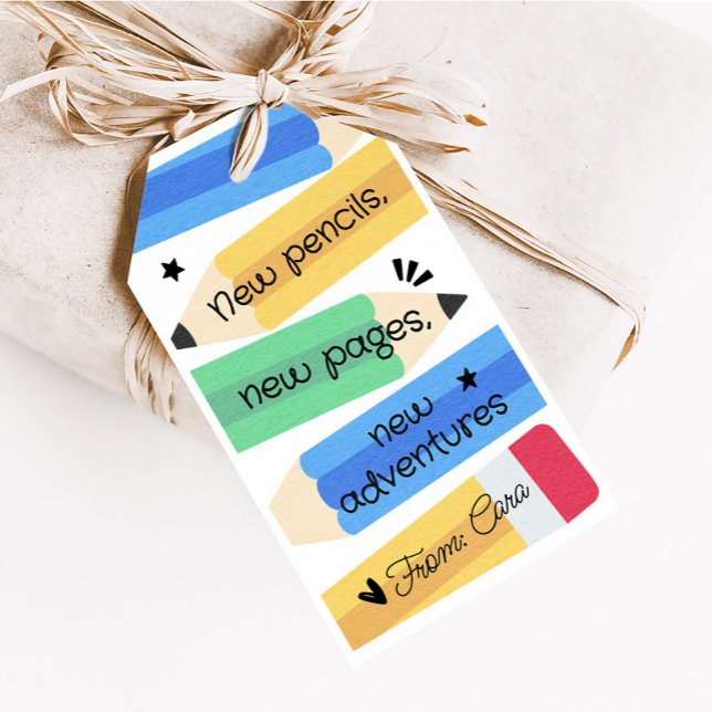 Teacher Pencil School Favour Tags (Pencil Teacher School Favor Tags)
