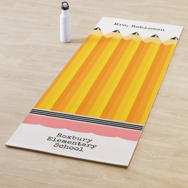 Teacher Pencil with Name Yoga Mat (In Situ)