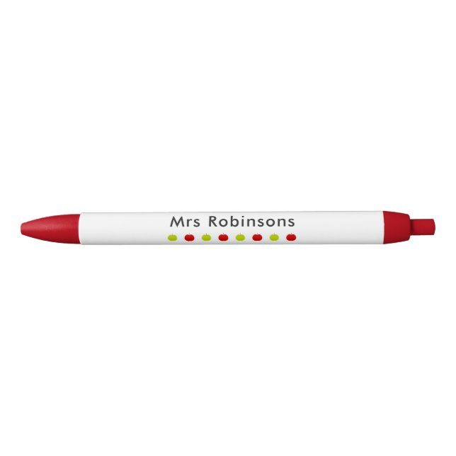 Teacher Pens Apple Red and Green Personalised Name (Front)