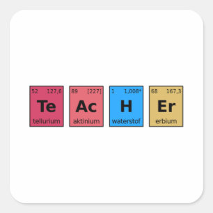 Teacher Periodic Table Square Sticker