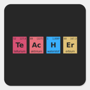 Teacher Periodic Table Square Sticker