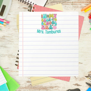 Teacher Personalised Back to School Era Lined Notepad