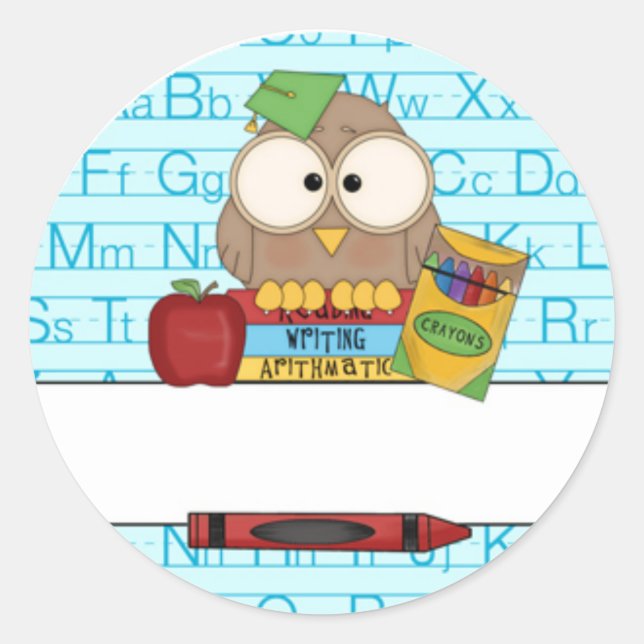 Teacher Personalised Classic Round Sticker (Front)