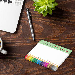 Teacher Personalised Colour Pencil Post It Notes