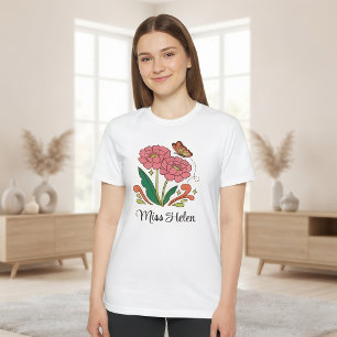 Teacher Personalised Flower Name Shirt Gift