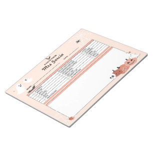 Teacher Personalised Notepad, Note From Teacher