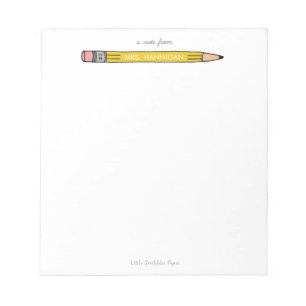 Teacher Personalised Notepad with No. 2 Pencil