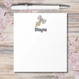 Teacher personalised pencil with animal print bow notepad