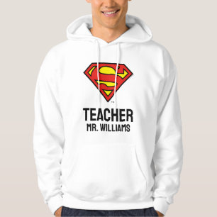 Teacher Personalised Superman Logo Hoodie
