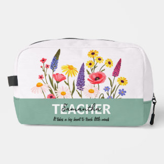Teacher Personalized Name Phrase Accessory Case Dopp Kit