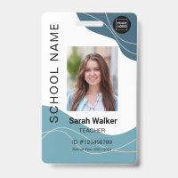 Teacher photo ID of an employee or student blue