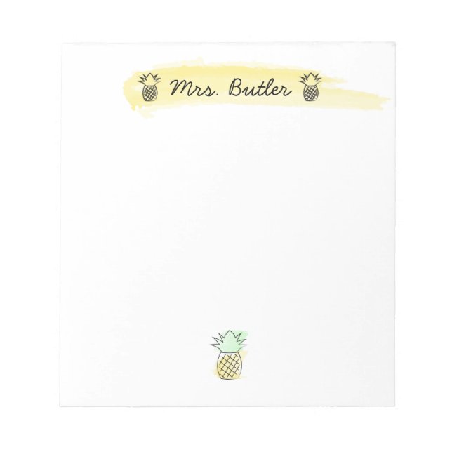 Teacher Pineapples Personalised Note Pad (Front)
